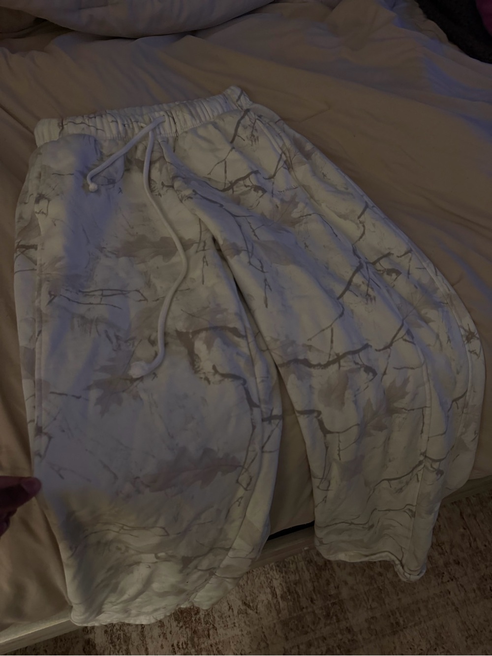 Garage White Marble Tie-Dye Drawstring Joggers